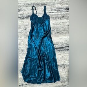 Vintage Victoria's Secret Gold Label Satin Lace Maxi Slip Dress Gown